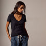 Sheer Slub Casual V Neck in Deep | James Perse Los Angeles