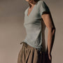 Sheer Slub Casual V Neck in Fresco | James Perse Los Angeles