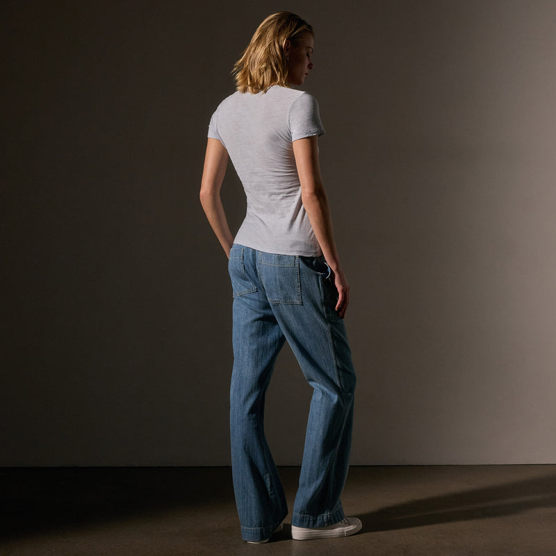 Sheer Slub Casual V Neck in Grey Glacier | James Perse Los Angeles