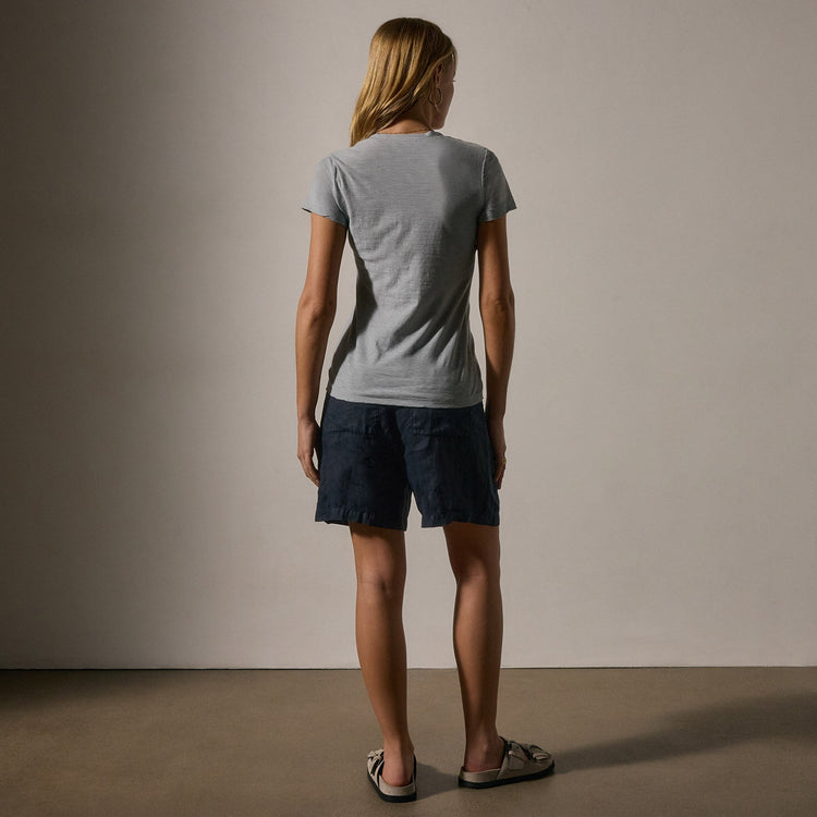 Sheer Slub Casual V Neck in Grey Sky | James Perse Los Angeles