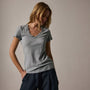 Sheer Slub Casual V Neck in Grey Sky | James Perse Los Angeles