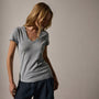 Sheer Slub Casual V Neck in Grey Sky | James Perse Los Angeles