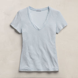 Sheer Slub Casual V Neck in Memory | James Perse Los Angeles