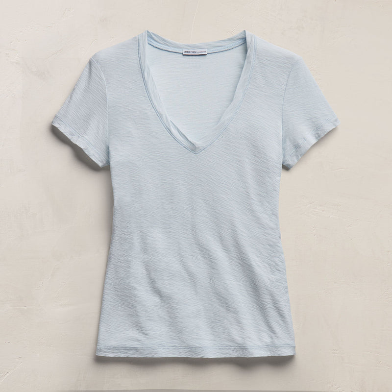 Sheer Slub Casual V Neck in Memory | James Perse Los Angeles