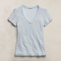 Sheer Slub Casual V Neck in Memory | James Perse Los Angeles