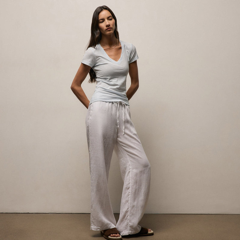 Sheer Slub Casual V Neck in Memory | James Perse Los Angeles