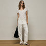 Sheer Slub V Neck in Off White | James Perse Los Angeles