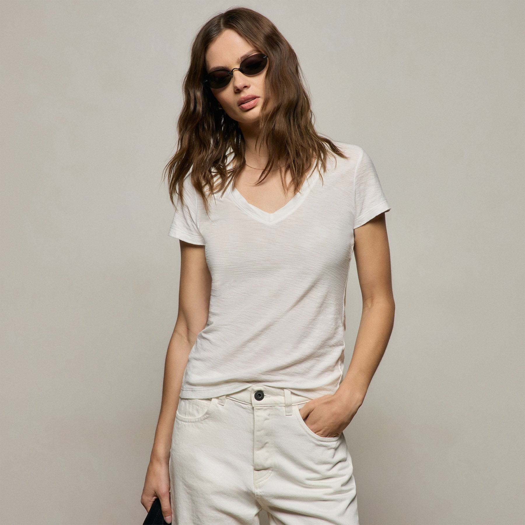 Sheer Slub V Neck from James Perse - $90