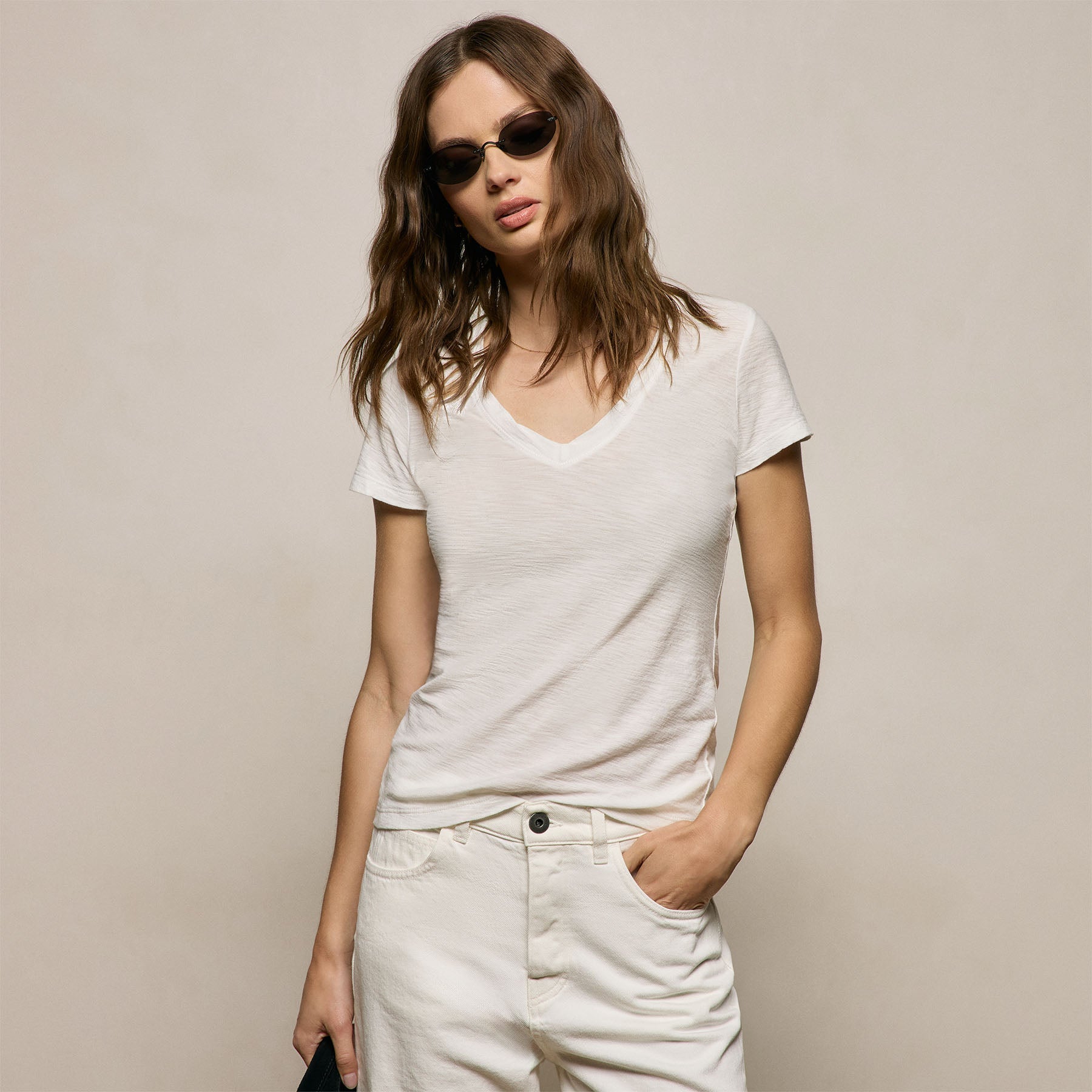 Sheer Slub V Neck from James Perse - $90
