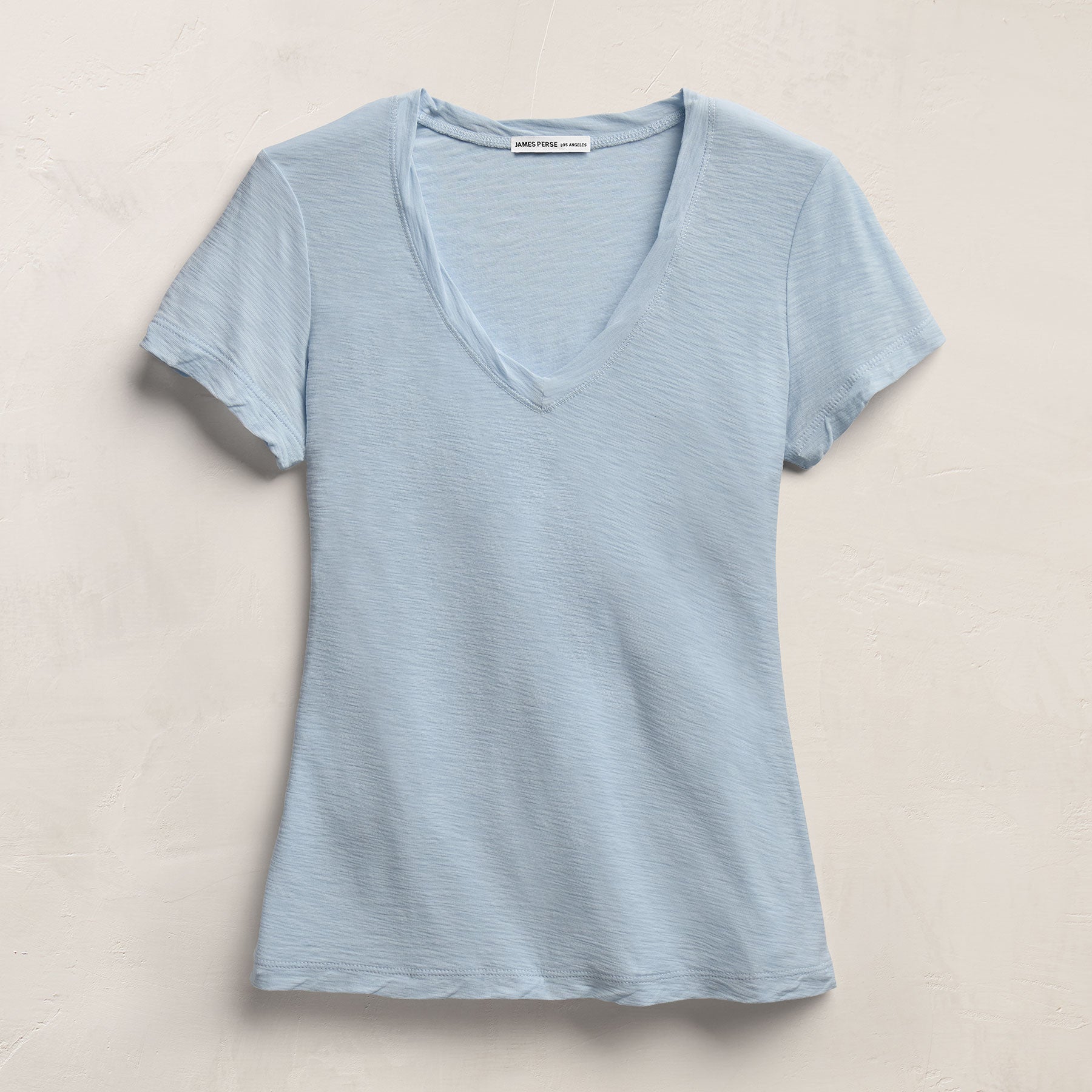 Sheer Slub V Neck in Pale Azul | James Perse Los Angeles