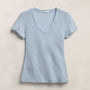 Sheer Slub V Neck in Pale Azul | James Perse Los Angeles