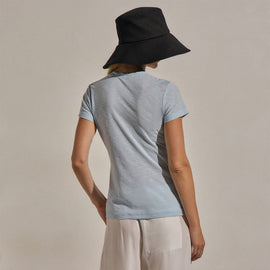 Sheer Slub V Neck in Pale Azul | James Perse Los Angeles