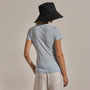 Sheer Slub V Neck in Pale Azul | James Perse Los Angeles