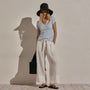 Sheer Slub V Neck in Pale Azul | James Perse Los Angeles