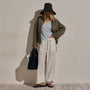 Sheer Slub V Neck in Pale Azul | James Perse Los Angeles