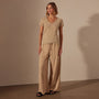 Sheer Slub Casual V Neck in Sand Dune | James Perse Los Angeles
