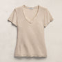 Sheer Slub V Neck in Stone | James Perse Los Angeles