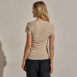 Sheer Slub V Neck in Stone | James Perse Los Angeles