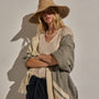 Sheer Slub V Neck in Stone | James Perse Los Angeles