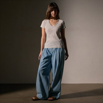 Sheer Slub Casual V Neck - Salt | James Perse Los Angeles