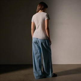 Sheer Slub Casual V Neck in Salt | James Perse Los Angeles