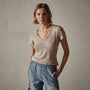 Sheer Slub Casual V Neck in Toast | James Perse Los Angeles
