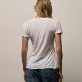 Sheer Slub Casual V Neck in White | James Perse Los Angeles