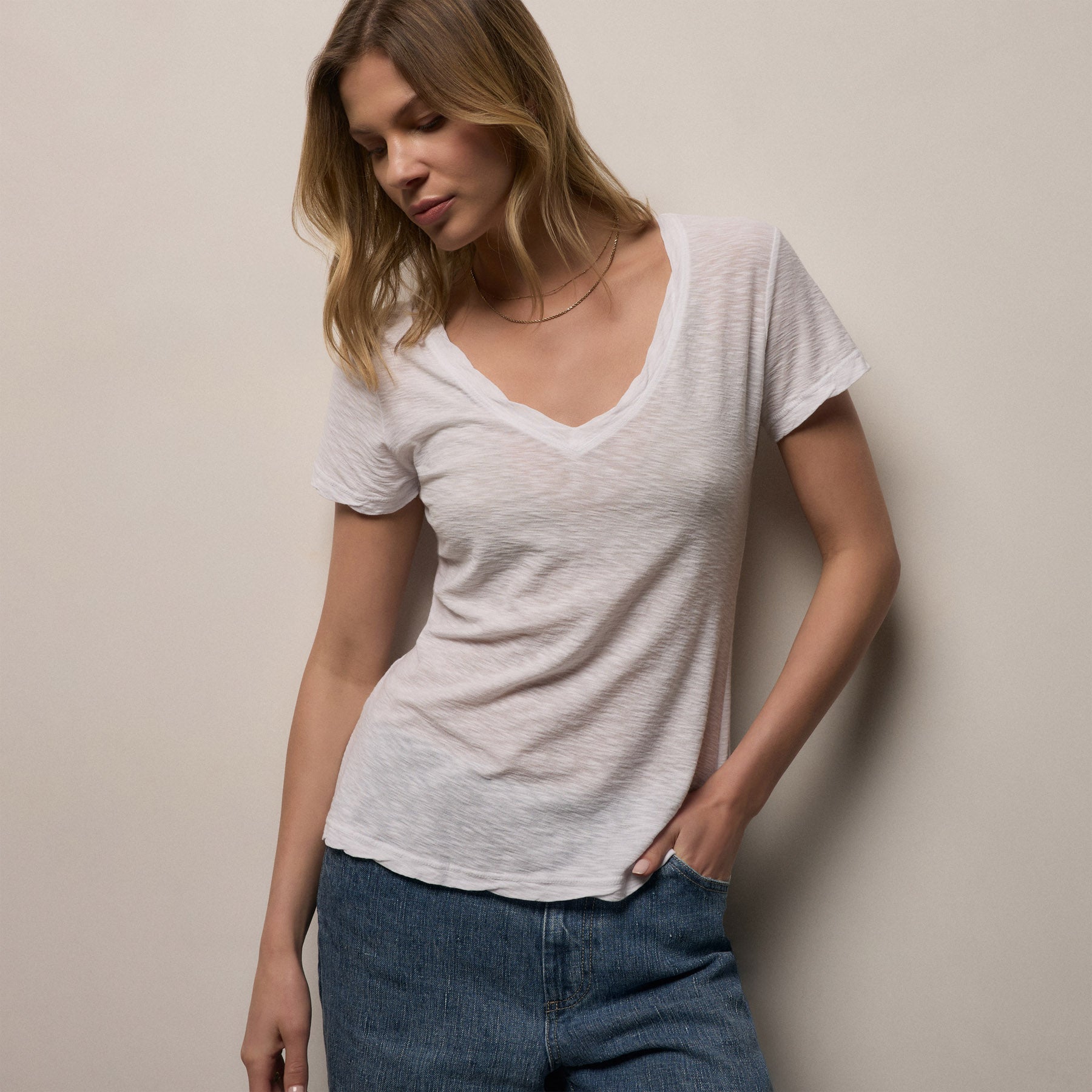 Sheer Slub V Neck from James Perse - $90