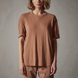 Crepe Jersey Overiszed Short Sleeve Crew in Nutmeg | James Perse Los Angeles
