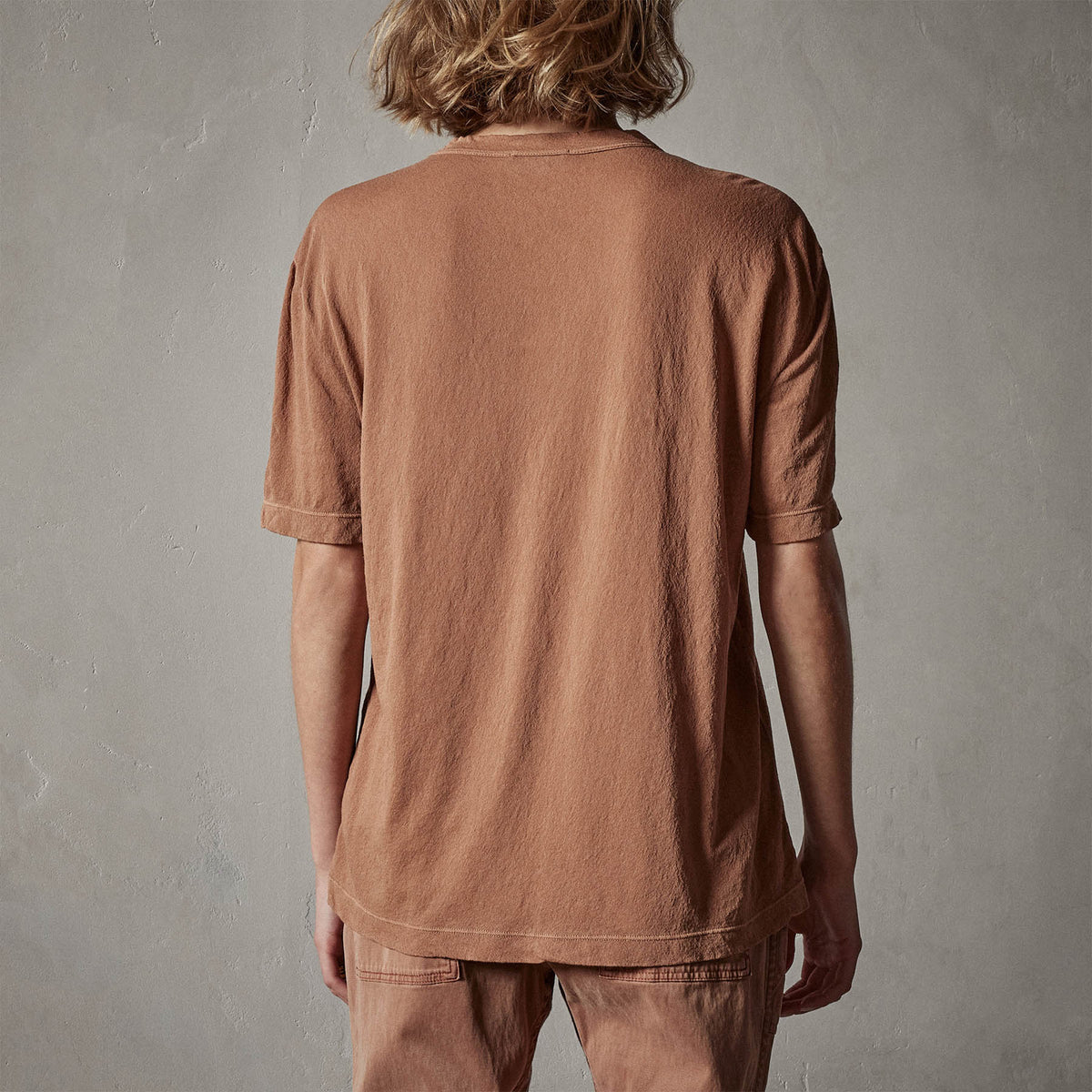 Crepe Jersey Overiszed Short Sleeve Crew in Nutmeg | James Perse Los Angeles