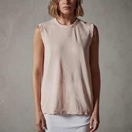 Crepe Jersey Muscle Crew in Nougat | James Perse Los Angeles