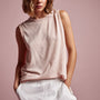 Crepe Jersey Muscle Crew in Nougat | James Perse Los Angeles