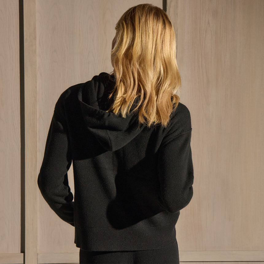 Cashmere Hoodie - Black | James Perse Los Angeles
