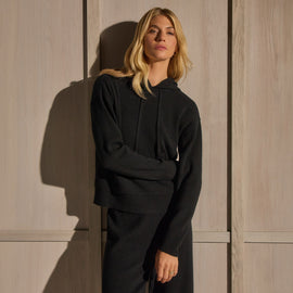 Cashmere Hoodie - Black | James Perse Los Angeles