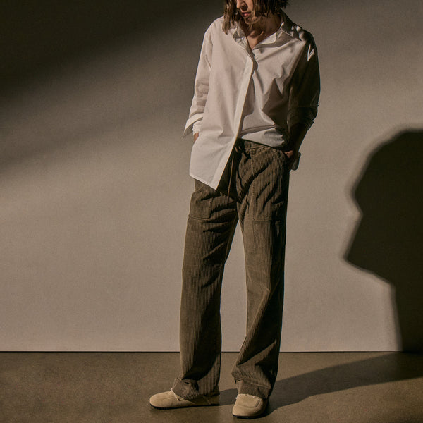 Stretch Cord Wide Leg Pant in Caribou Pigment | James Perse Los Angeles