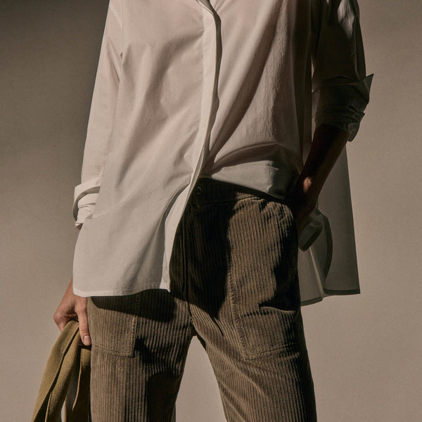 Stretch Cord Wide Leg Pant in Caribou Pigment | James Perse Los Angeles