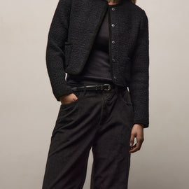 Corduroy Straight Leg Pant in Black | James Perse Los Angeles