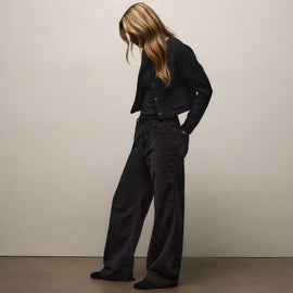 Corduroy Straight Leg Pant in Black | James Perse Los Angeles