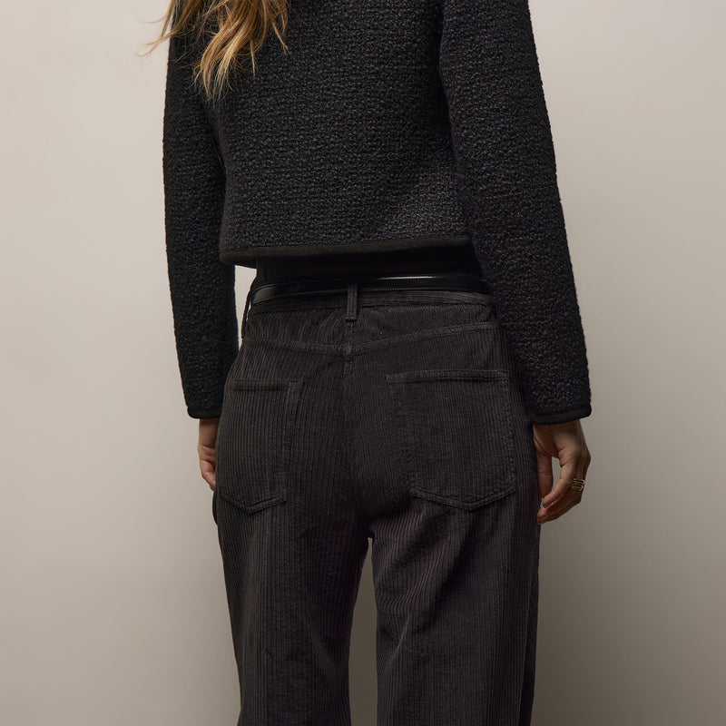 Corduroy Straight Leg Pant in Black | James Perse Los Angeles