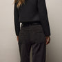 Corduroy Straight Leg Pant in Black | James Perse Los Angeles