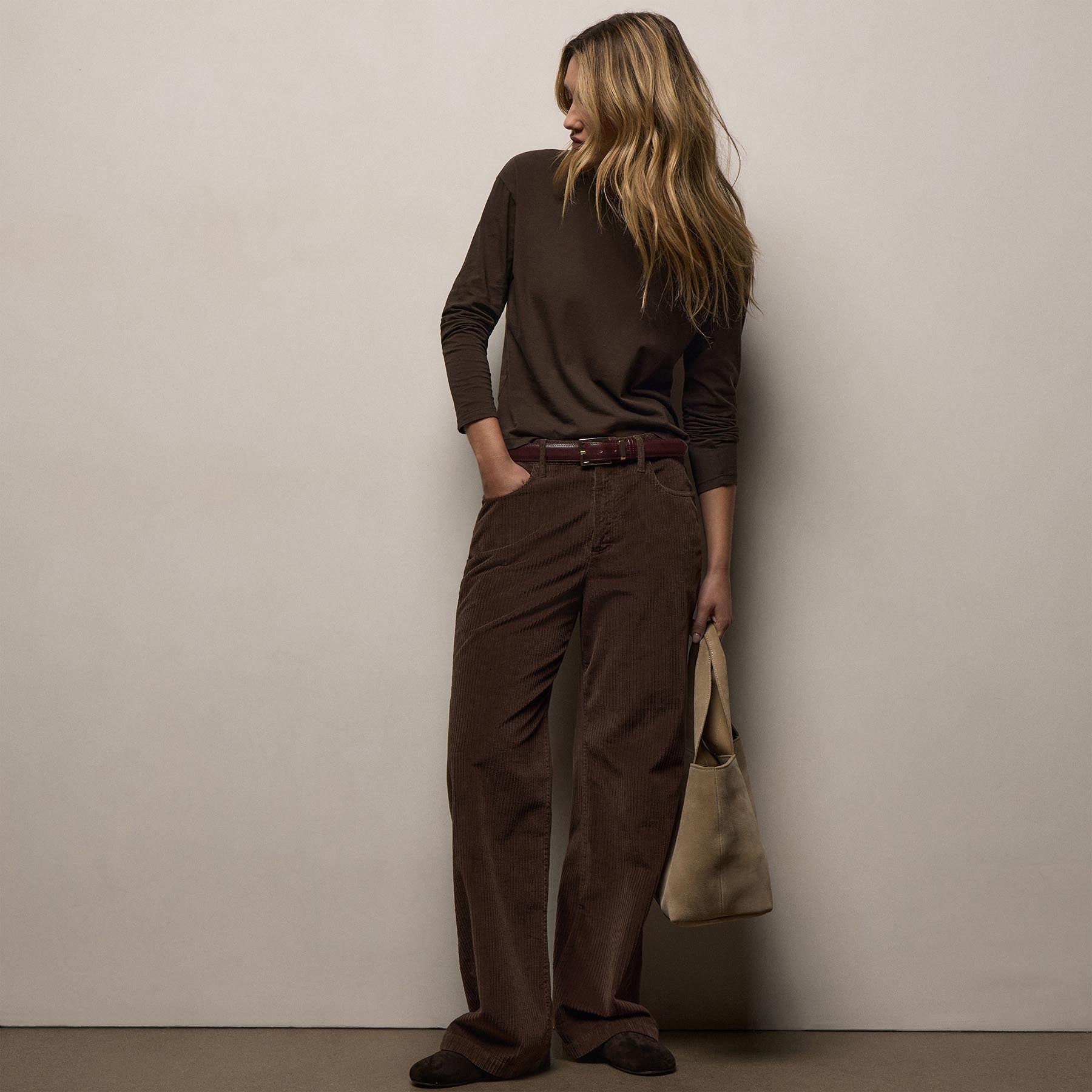 Corduroy Straight Leg Pant - Porcupine | James Perse Los Angeles