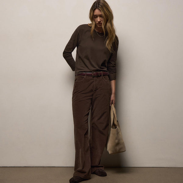 Corduroy Straight Leg Pant in Porcupine | James Perse Los Angeles