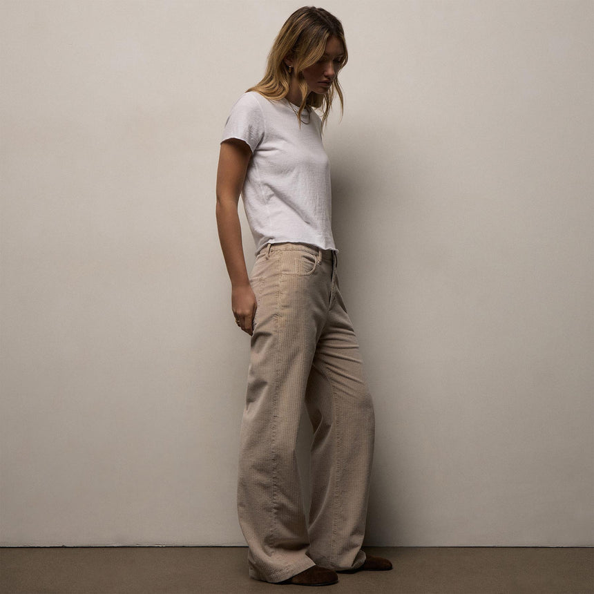 Corduroy Straight Leg Pant in Stone Pigment | James Perse Los Angeles