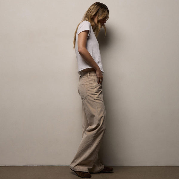 Corduroy Straight Leg Pant in Stone Pigment | James Perse Los Angeles