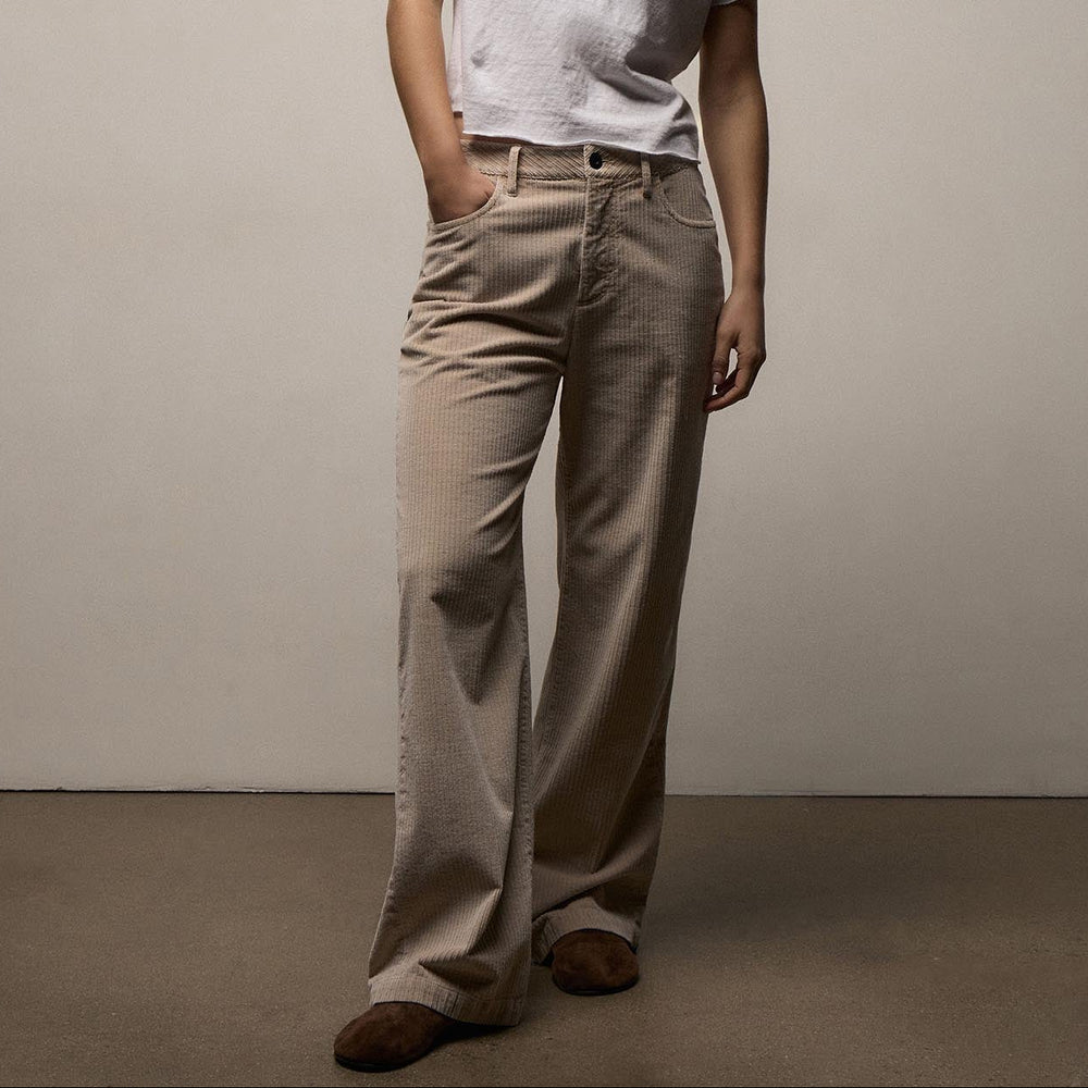 Corduroy Straight Leg Pant in Stone Pigment | James Perse Los Angeles