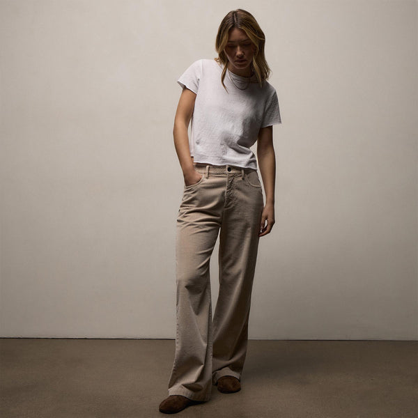 Corduroy Straight Leg Pant in Stone Pigment | James Perse Los Angeles