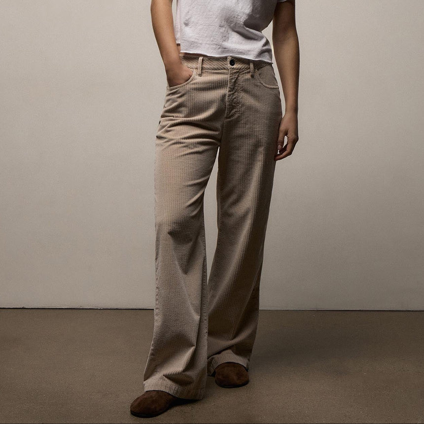 Corduroy Straight Leg Pant in Stone Pigment | James Perse Los Angeles