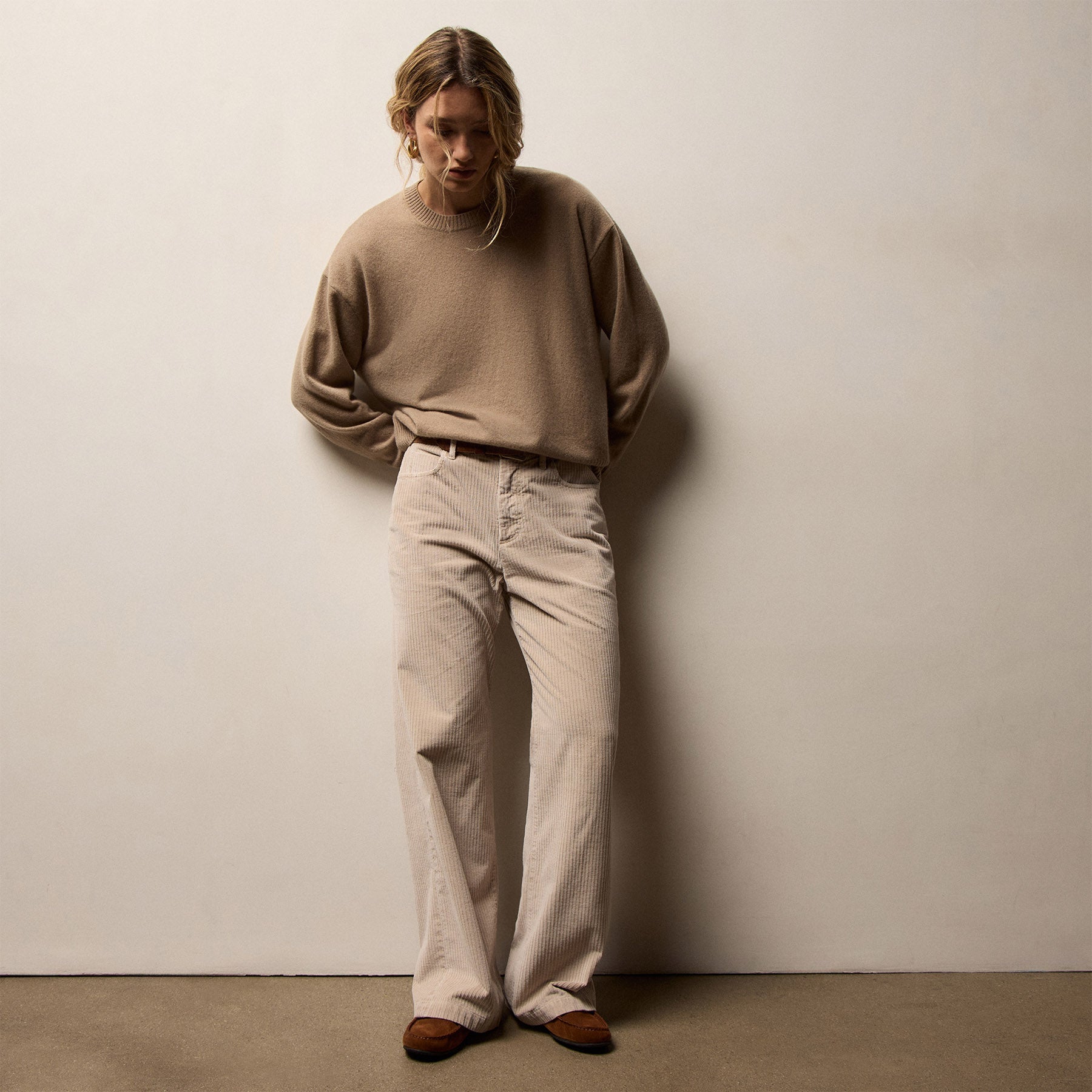 Corduroy Straight Leg Pant - Stone Pigment | James Perse Los Angeles