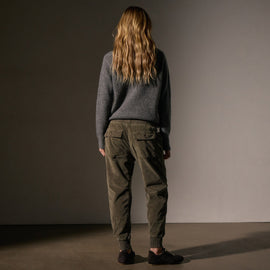 Corduroy Mixed Media Pant in Army Green Pigment | James Perse Los Angeles