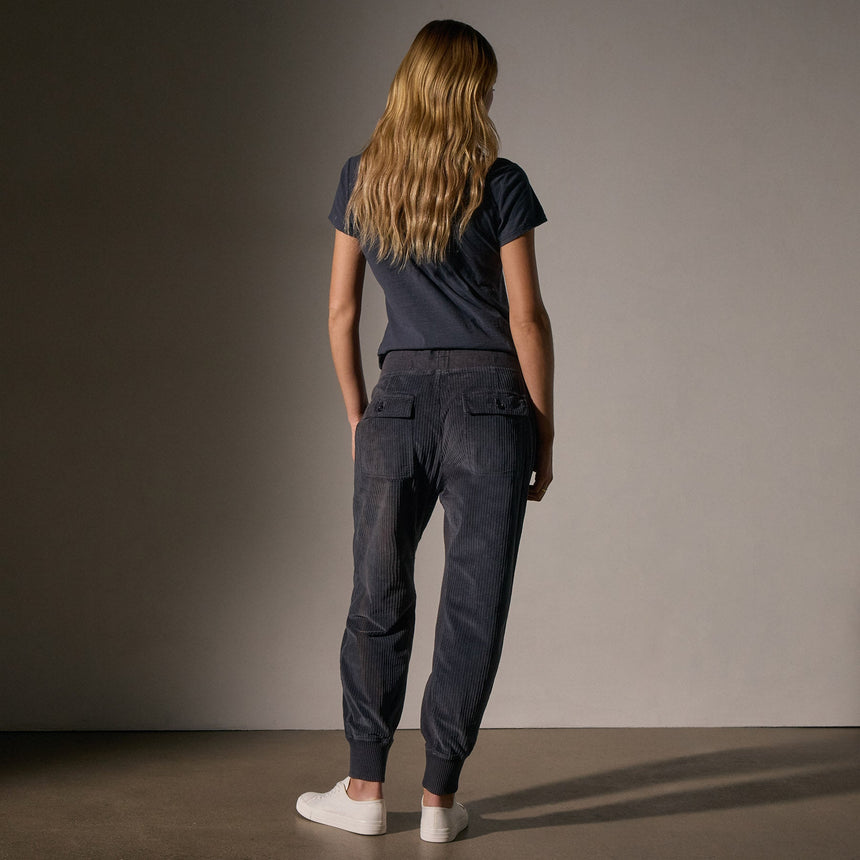 Corduroy Mixed Media Pant in Blue Noir Pigment | James Perse Los Angeles